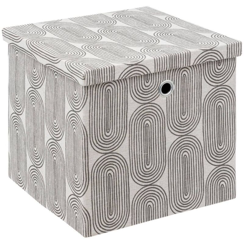 5five Simply Smart - Boîte tissu 31x31cm gris avec motifs mix n modul - 5five