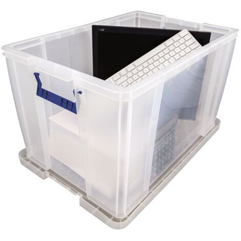 Boite de rangement Transparent Verrouillable 85L, 39cm x 66cm x 45cm ( Prix pour 1 )