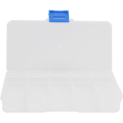 Boîte de rangement transparente 10 cases pour bijoux DIY et perles - Organisateur plastique artisanal