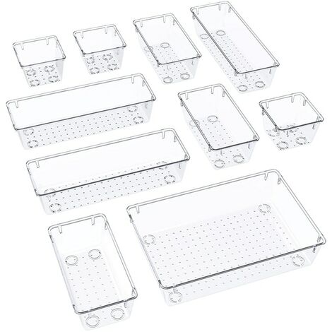 blanc boite rangement pour cosmétiques ou de accessoires bureau rangement salle de bain en plastique avec 3 tiroirs InterDesign Drawers boite-tiroirs 