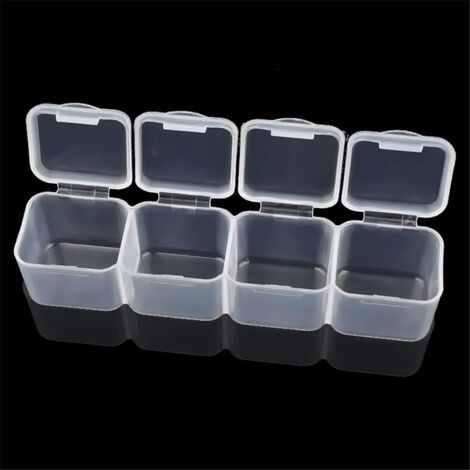 Boîte de Rangement Transparente 28 Cases pour Strass et Perles à Ongles