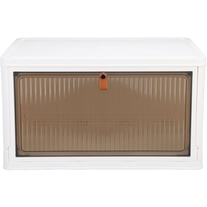 Boîte de Rangement Transparente avec Fenêtre, Pliable et Empilable, Grande Capacité pour Placard et Chambre