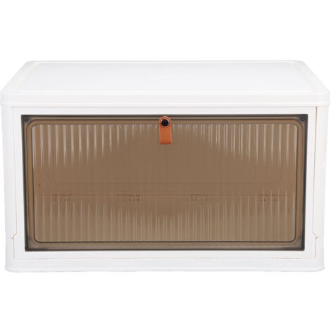Boîte de Rangement Transparente avec Fenêtre, Pliable et Empilable, Grande Capacité pour Placard et Chambre