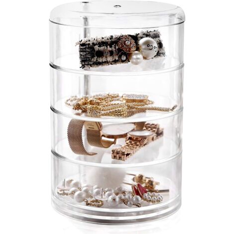Boîte de rangement transparente empilable pour bijoux