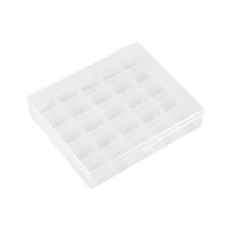 Boîte de Rangement Transparente pour 25 Bobines Vides en Plastique - Organisateur pour Machine à Coudre