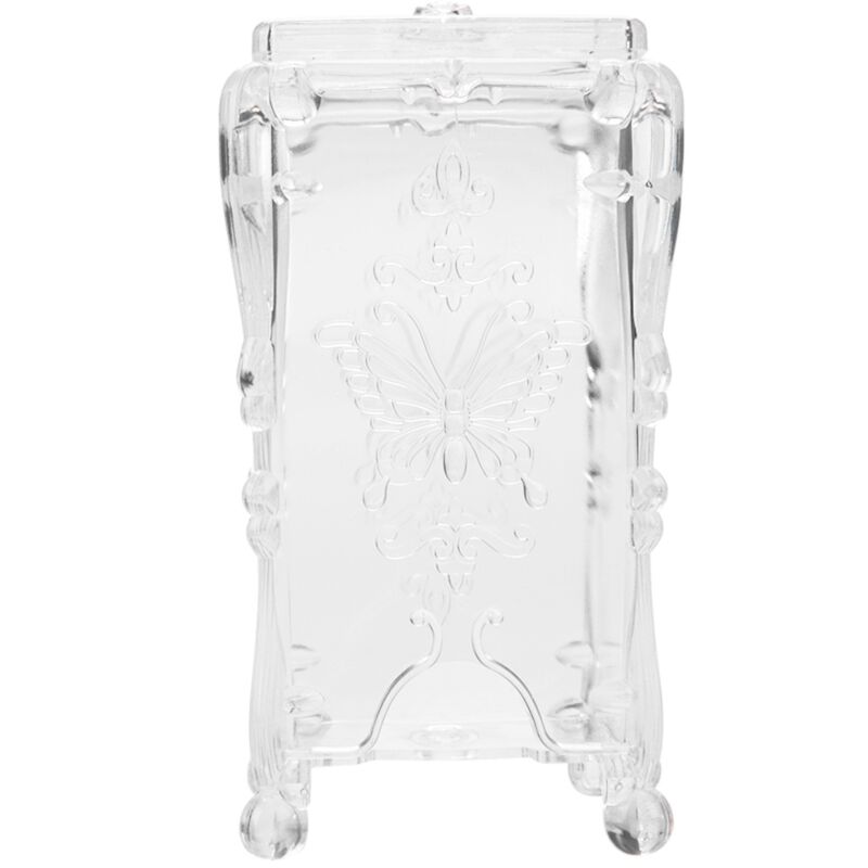 Boîte de Rangement Transparente pour Disques Démaquillants et Outils de Manucure