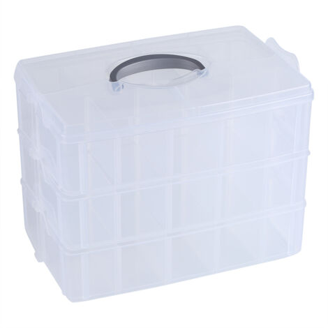 Boîte de Rangement Transparente pour Perles de Bijoux - Organisateur d'Outils Créatifs