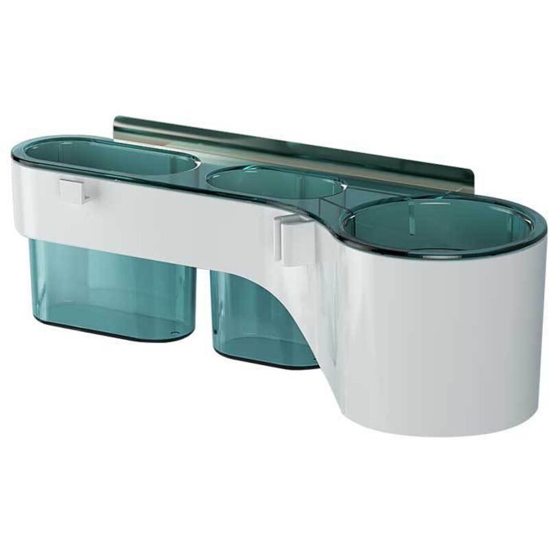 BoîTe de Rangement Transparente pour Salle de Bain PoinçOn Support pour SèChe-Cheveux Organisateur de Salle de Bain Tablettes pour Shampooing Brosse