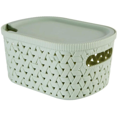 Boîte de Rangement Tressée "Tressy" 2,3L Vert Sauge