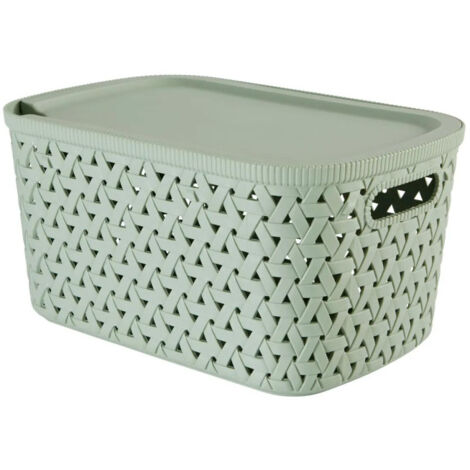 Boîte de Rangement Tressée "Tressy" 6,7L Vert Sauge