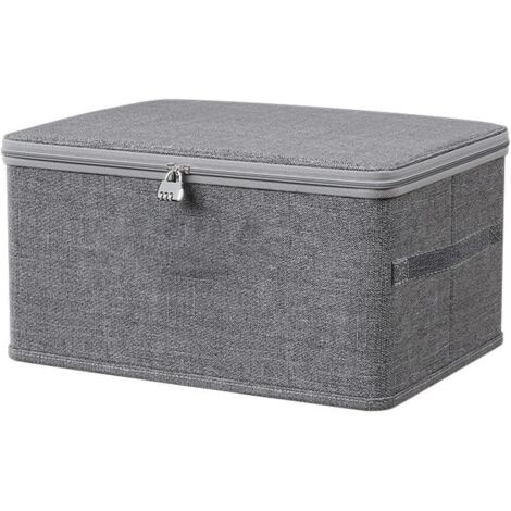 Boîte de rangement verrouillable - 1 unité - Tissu cationique - Serrure à combinaison - Pour chambre et armoire - 30x20x14 cm