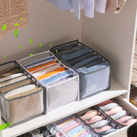 Boîte de rangement vestimentaire - Organiseur de vêtements de placard 362520cm - 2 modèles gris et blanc, nylon ventilé pour lingerie/sous-vêtements