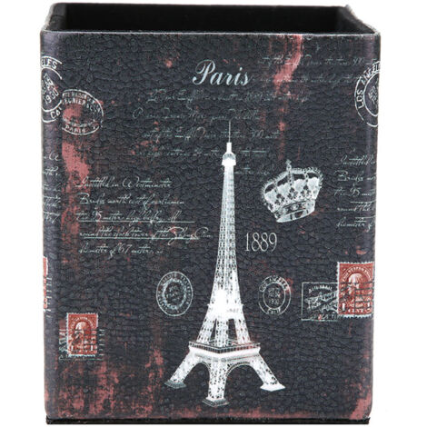 Boîte de Rangement Vintage Carrée Grande Capacité pour Bijoux et Stylos