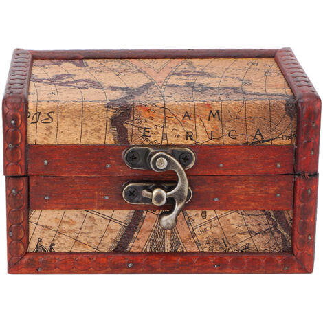 Boîte de Rangement Vintage en Bois pour Bijoux - Coffret à Ouverture Flip, Organisateur de Souvenirs et Décoration d'Intérieur