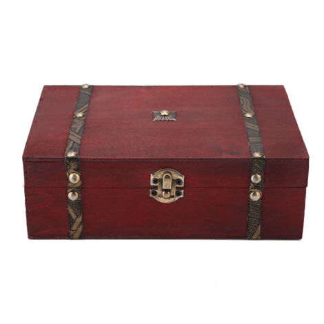 Boîte de rangement vintage en bois pour bijoux, coffret cadeau rétro pour organisateur d'intérieur