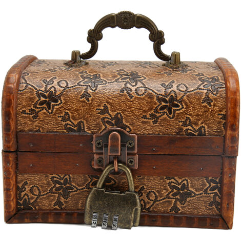 Boîte de Rangement Vintage en Bois pour Bijoux - Décoration Rétro Élégante pour la Maison
