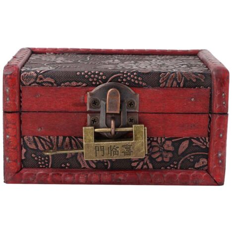Boîte de Rangement Vintage en Bois pour Bijoux et Cosmétiques avec Serrure - Décoration Maison