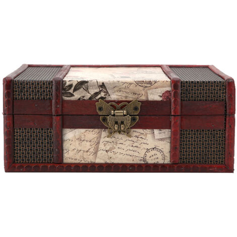 Boîte de Rangement Vintage en Bois pour Bijoux et Livres - Petit Format Organisateur (3)