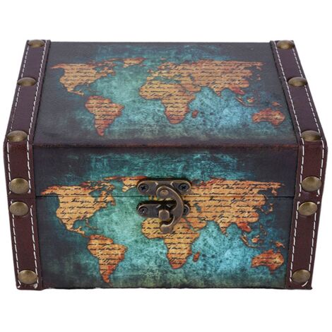 Boîte de Rangement Vintage en Bois Style Européen pour Bijoux - Organisateur et Boîte de Présentation Décorative - Modèle Carte Verte