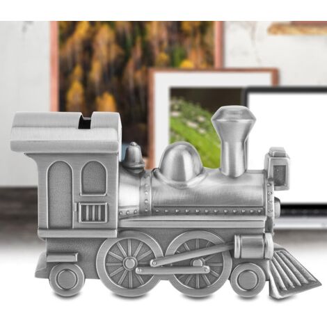 Boîte de rangement vintage en forme de locomotive en zinc pour décoration et économies