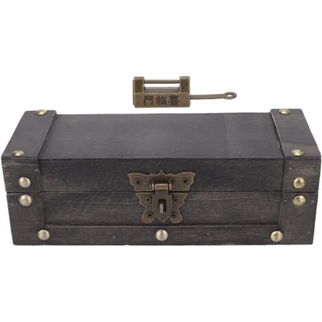 Boîte de rangement vintage pour bijoux, accessoire photo en bois, coffret rétro pour colliers