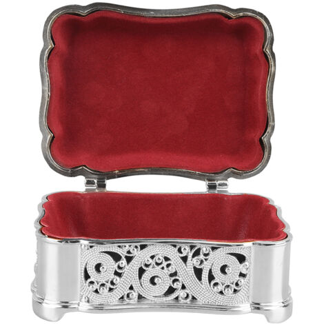 Boîte de Rangement Vintage pour Bijoux en Métal - Coffre à Trésors pour Boucles d'Oreilles, Colliers, Bracelets et Bagues