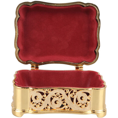 Boîte de Rangement Vintage pour Bijoux en Métal - Coffret à Trésor pour Boucles d'Oreilles, Colliers, Bracelets et Bagues
