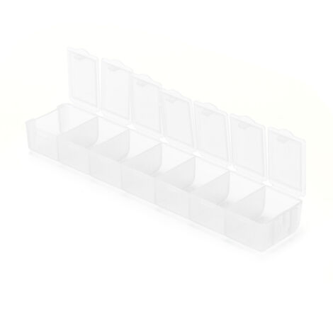 Boîte de Rangement Voyage 7 Compartiments pour Aquarelle et Bijoux - Palette en Plastique Blanc Organisateur