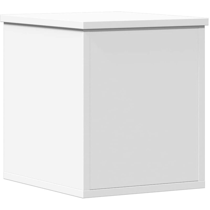 Boîte de rangement，Coffre de rangement blanc 30x35x35 cm bois d'ingénierie CFW161130