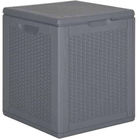 Boîte de rangement，Coffre de rangement de jardin gris PP rotin 90 L CNENE427087