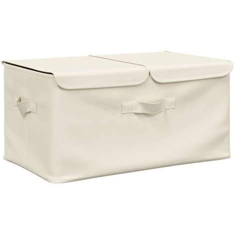 Boîte de rangement，Coffre de rangement Tissu 50x30x25 cm Crème CFW299780