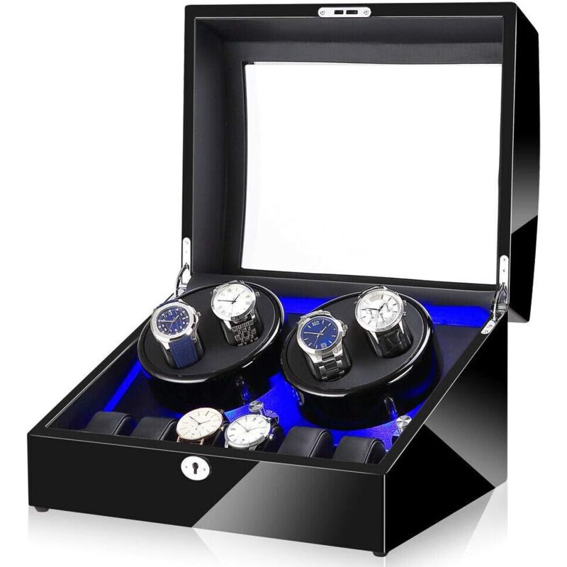 Boîte de remontage automatique à led Deluxe avec moteur silencieux pour 4+6 montresBoîtes à montres