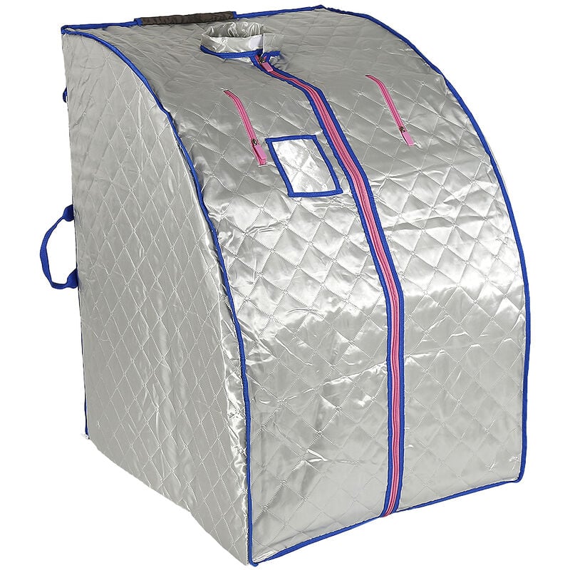 Boîte de sauna portable infrarouge - Spa à Domicile pour une Personne - Idéal pour la Désintoxication et la Perte de Poids - Argent