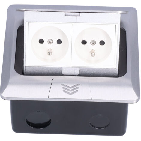 Boîte de sol en alliage d'aluminium, prise de bureau au sol, prise électrique étanche, 2 voies, 250V J28