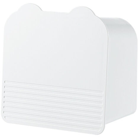 Boîte de Stockage Accrochée à Mur pour Tampons Hygiéniques, Anti-Poussière avec Couverture Flip, Plastique PS, 2 Compartiments, Classifiable, Détachable à Cleaner Facile, Blanc