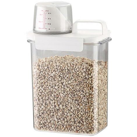 Boîte de stockage de céréales hermétique pour la maison, seau à riz transparent, 1800 ml