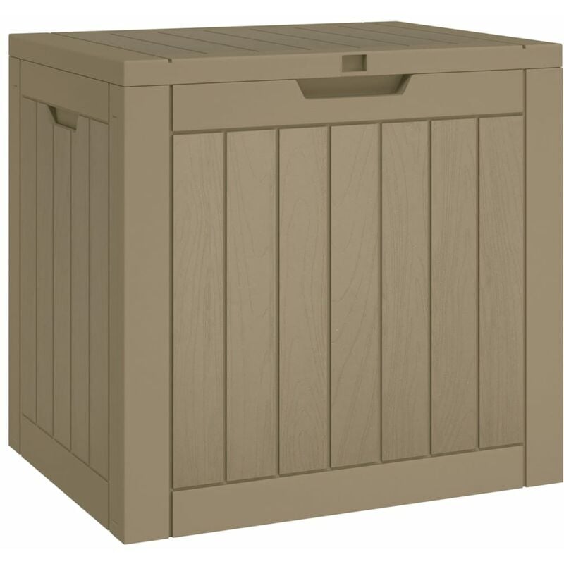 Boîte de stockage de jardin 55,5 x 43 x 53 cm pp marron clair