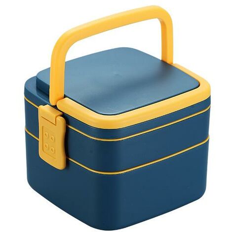 Boite de stockage lunch box double joint avec poignée compartiment lunch box couleur unie lunch box