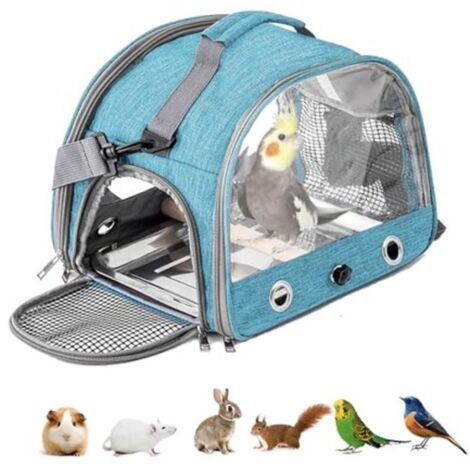 Boîte de transport - Tissu Oxford - Légère avec poignée et bandoulière - 1 - Pour perroquets et petits oiseaux