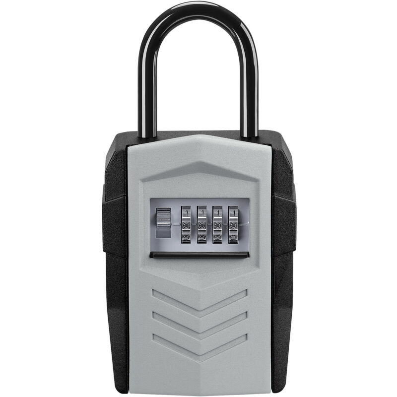 Boîte à clés extérieure avec cadenas sécurisé, idéale pour clés de voiture et plus de 10 clés de maison, portable et fixable, code personnelisable,