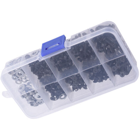 Boîte de vis à tête plate et ronde pour voiture RC 1/10 HSP (340 pièces)