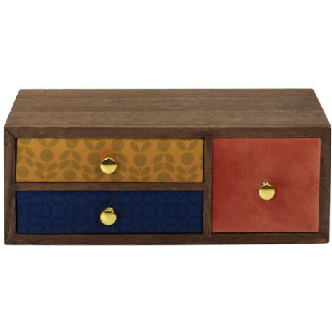 Boîte Déco 3 Tiroirs "Velours" 30cm Multicolore