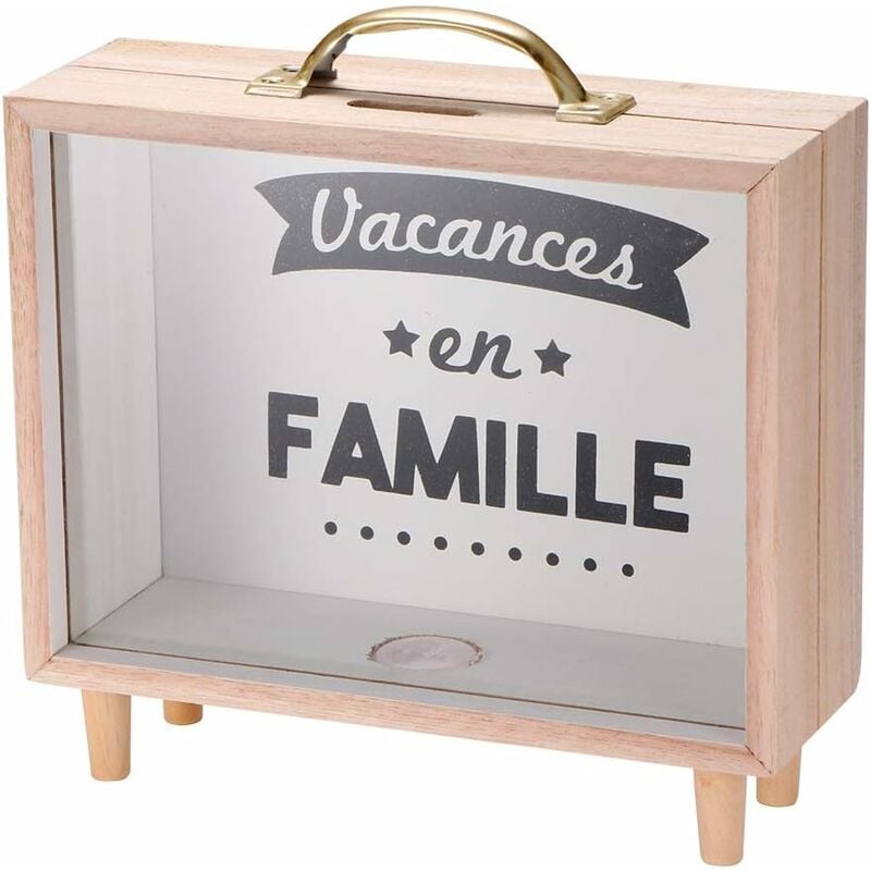Bares - Boîte d'économie d'Argent, Cadre en Bois, Verre Transparent, Boîte, Boîte d'économies d'Argent pour Boîtes de pièces Profondes pour la