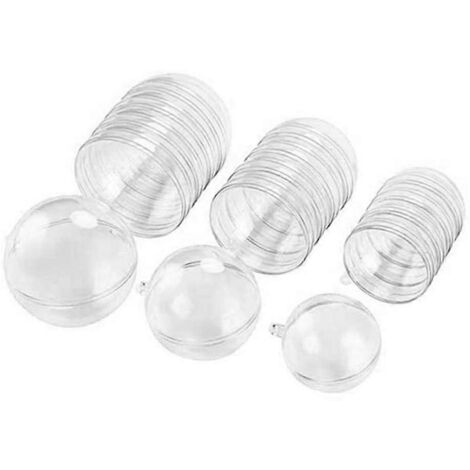 Boîte d'emballage transparente pour bonbons, 30 boules creuses en plastique pour Noël