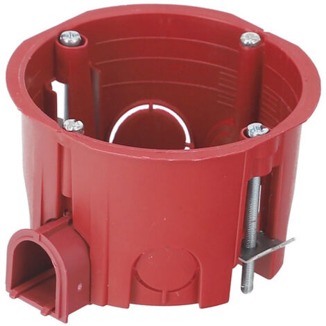 Boîte d’encastrement 60 mm pour plaque de plâtre, avec vis, rouge – EDO Technic