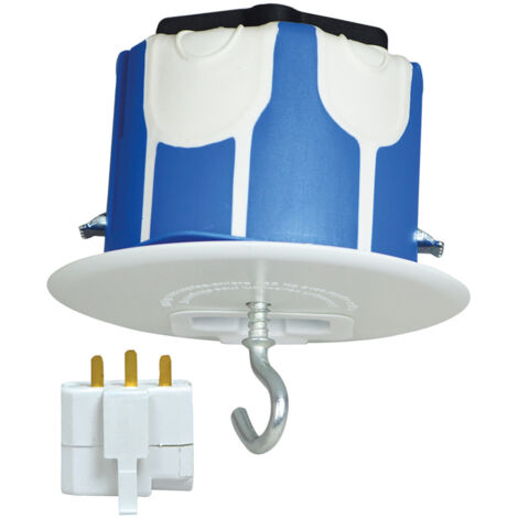 Boîte d'encastrement DCL pour plafond, crochet de suspension, fiche 2 pôles + terre - Tibelec