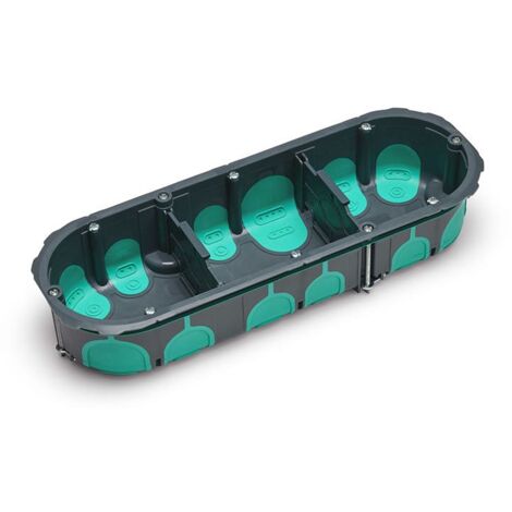 Boîte d'encastrement mural étanche IP40 – 3 postes diamètre 67mm – Plastique sans halogène – Installation murale ou plafond – Tradeforce - diam67