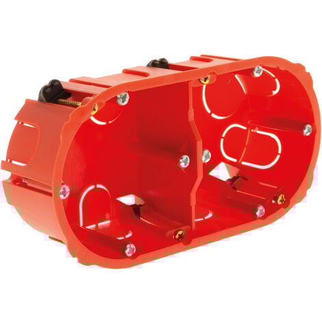 Boîte d'encastrement placo double entraxe 71mm - Rouge - Zenitech