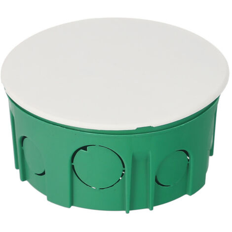 Boîte d’encastrement plate 100 mm avec couvercle blanc et vis, verte – EDO Technic