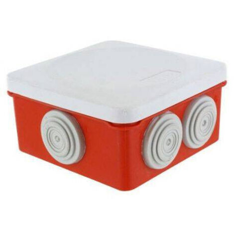 Boite dérivation étanche rouge OPTIBOX tétines IP55 80x80x42mm